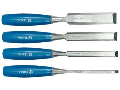 Набор стамесок VOREL с пластиковой ручкой, 6, 12, 18, 24 мм, 4 шт. фото