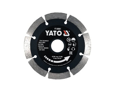 Диск по бетону алмазный сегментный 115 мм YATO YT-59961, 1.8×10 мм, 22.2 мм фото