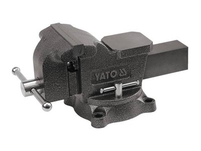 Тиски чугунные 100 мм поворотные с наковальней YATO YT-6501, раскрытие 100 мм фото