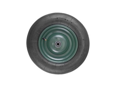 Пневматическое колесо с камерой для тачки MASTERTOOL, размер 3.5х8, Ø 37 см, подшипник фото