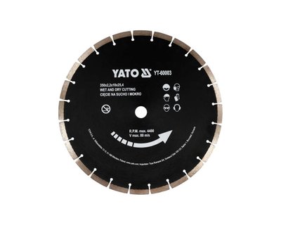 Диск для асфальтореза алмазный YATO YT-60003, 350х3.4х25.4 мм фото